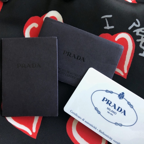 Prada Heart Print Tessuto Stampato Nylon Tote - Picture 8 of 8